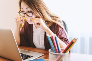 Girl Stressed Working